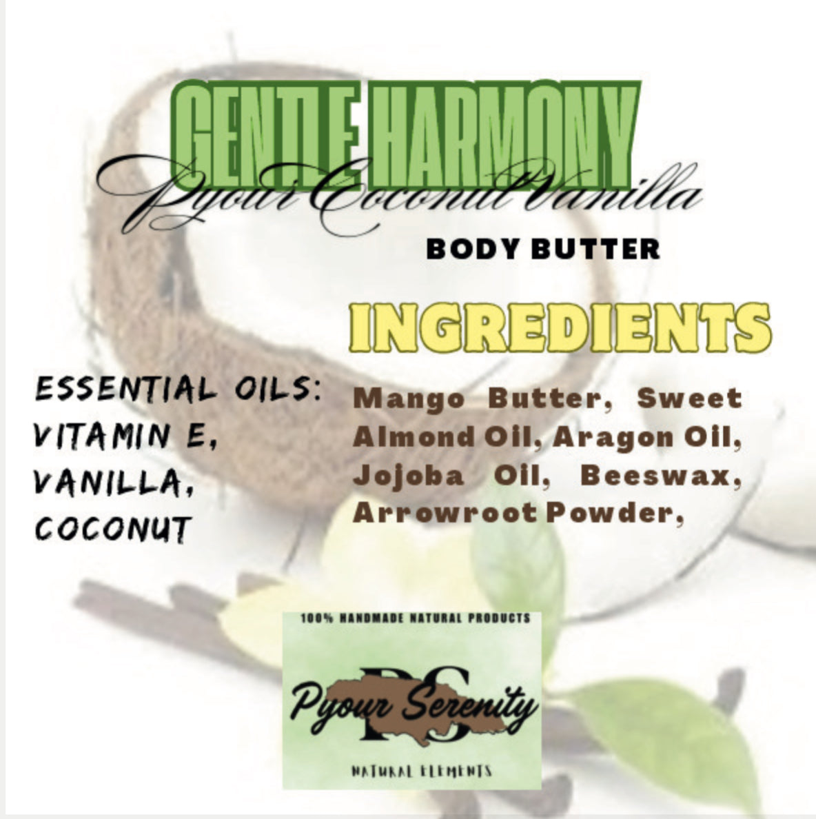 Pyour Coconut Vanilla Body Butter